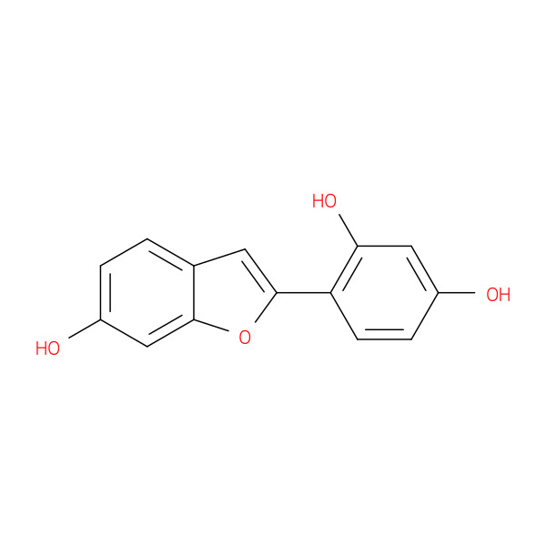 2-(2,4-Dihydroxyphenyl)-6-hydroxybenzofuran 化学構造式