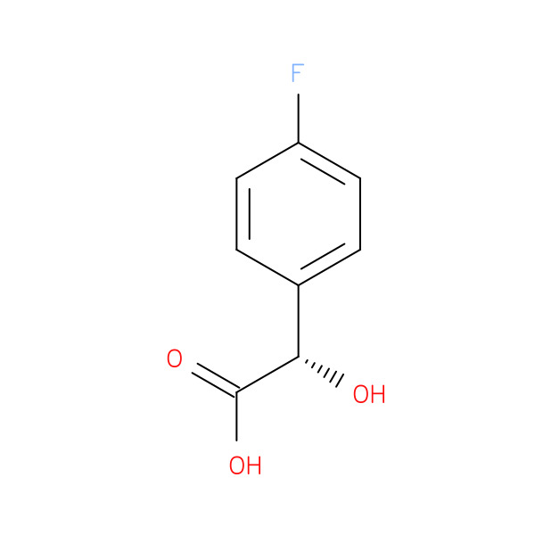 (2S)-2-(4-Fluorophenyl)-2-hydroxyacetic acid 化学構造式