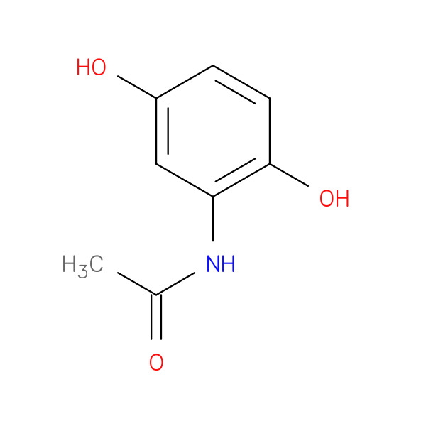 N-(2,5-Dihydroxyphenyl)acetamide 化学構造式