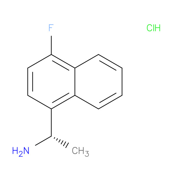 (S)-1-(4-FLUORONAPHTHALEN-1-YL)ETHAN-1-AMINE HYDROCHLORIDE 化学構造式