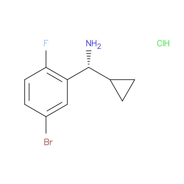 (R)-(5-Bromo-2-fluorophenyl)(cyclopropyl)methanamine hydrochloride 化学構造式