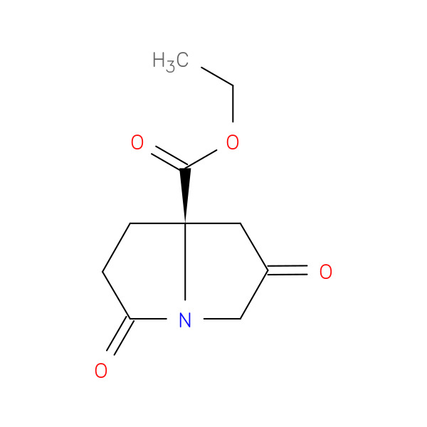 (R)-Ethyl 2,5-dioxohexahydro-1H-pyrrolizine-7a-carboxylate 化学構造式