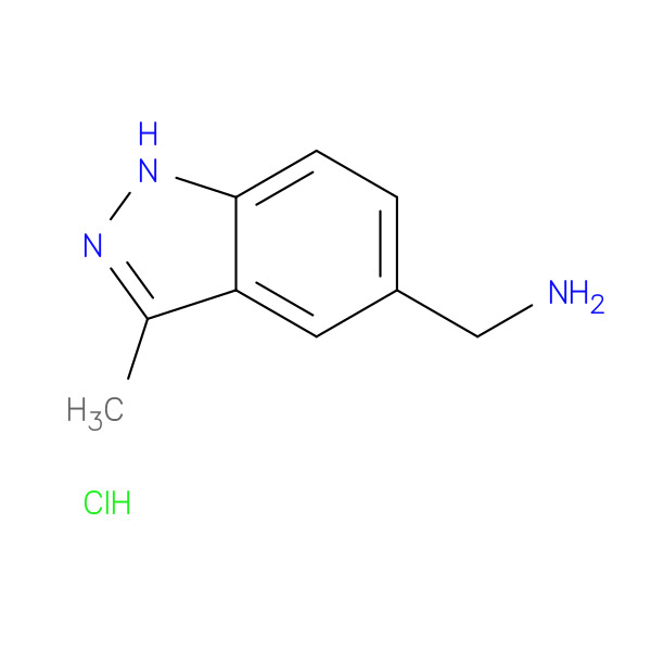 (3-Methyl-1H-indazol-5-yl)methanamine hydrochloride 化学構造式