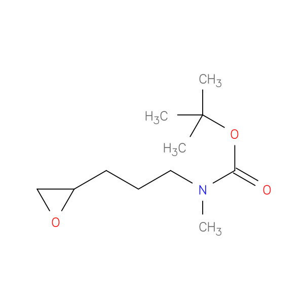 tert-Butyl methyl(3-(oxiran-2-yl)propyl)carbamate 化学構造式