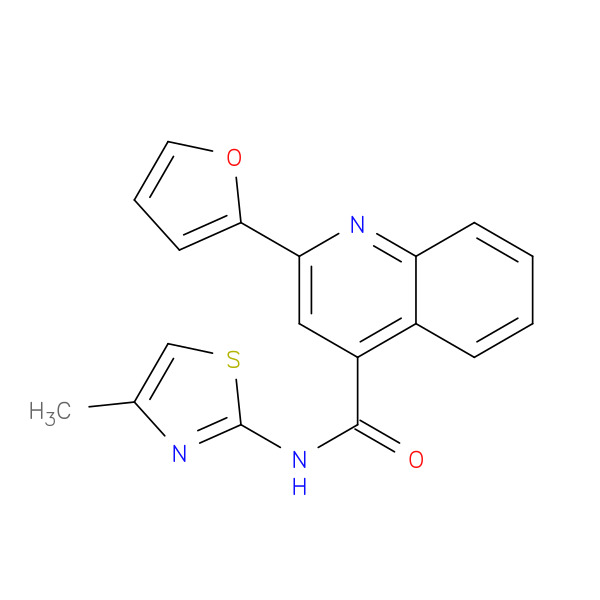 2-(furan-2-yl)-N-(4-methyl-1,3-thiazol-2-yl)quinoline-4-carboxamide 化学構造式