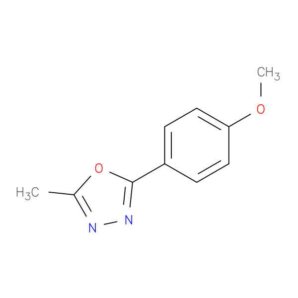 2-(4-METHOXYPHENYL)-5-METHYL-1,3,4-OXADIAZOLE 化学構造式