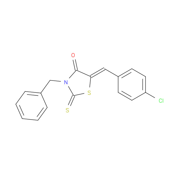 3-Benzyl-5-(4-chloro-benzylidene)-2-thioxo-thiazolidin-4-one 化学構造式