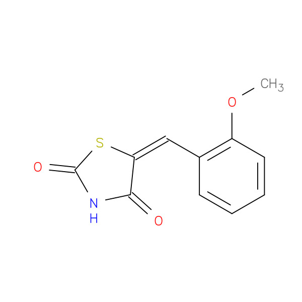 5-[(2-METHOXYPHENYL)METHYLIDENE]-1,3-THIAZOLIDINE-2,4-DIONE 化学構造式