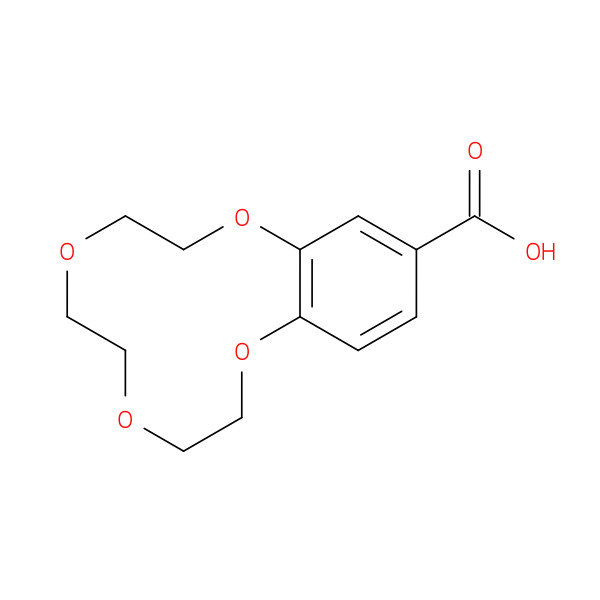 2,5,8,11-Tetraoxabicyclo[10.4.0]hexadeca-1(12),13,15-triene-14-carboxylic acid 化学構造式
