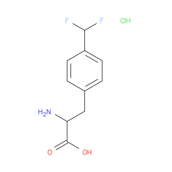 2-Amino-3-(4-(difluoromethyl)phenyl)propanoic acid hydrochloride 化学構造式