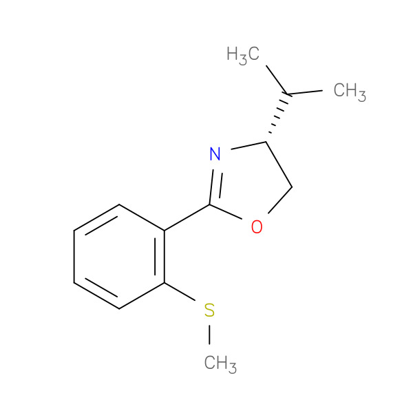 (R)-4-Isopropyl-2-(2-(methylthio)phenyl)-4,5-dihydrooxazole 化学構造式