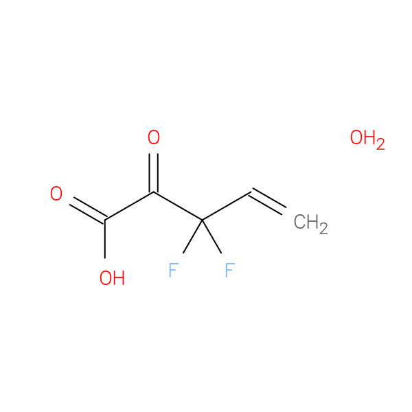 3,3-Difluoro-2-oxopent-4-enoic acid hydrate 化学構造式
