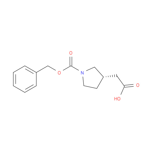 (S)-2-(1-((Benzyloxy)carbonyl)pyrrolidin-3-yl)acetic acid 化学構造式