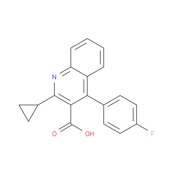 2-Cyclopropyl-4-(4-fluorophenyl)quinoline-3-carboxylic acid 化学構造式
