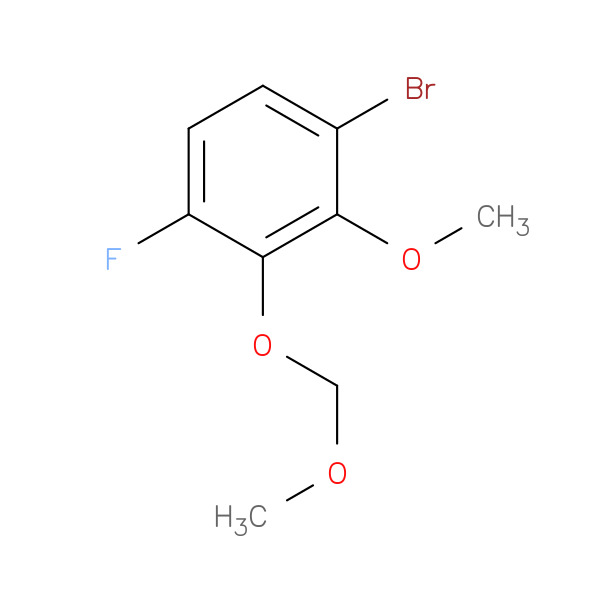 1-Bromo-4-fluoro-2-methoxy-3-(methoxymethoxy)benzene 化学構造式