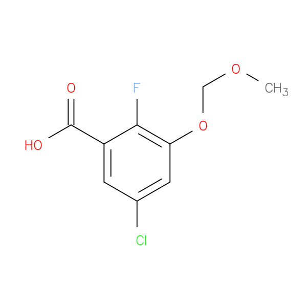 5-Chloro-2-fluoro-3-(methoxymethoxy)benzoic acid 化学構造式