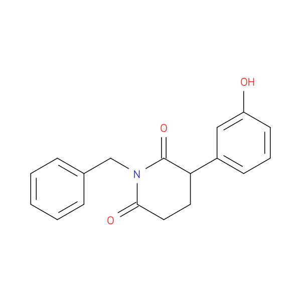 1-benzyl-3-(3-hydroxyphenyl)piperidine-2,6-dione 化学構造式