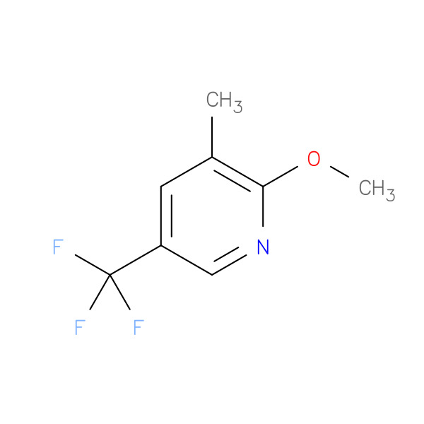 2-METHOXY-3-METHYL-5-(TRIFLUOROMETHYL)PYRIDINE 化学構造式