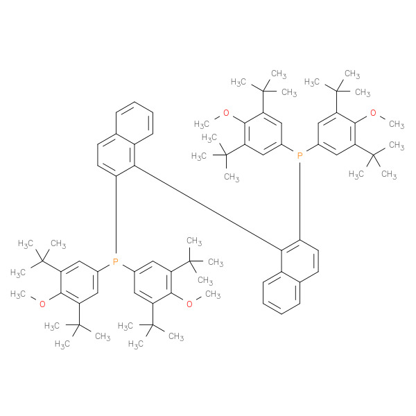 (S)-2,2'-Bis(bis(3,5-di-tert-butyl-4-methoxyphenyl)phosphino)-1,1'-binaphthalene 化学構造式