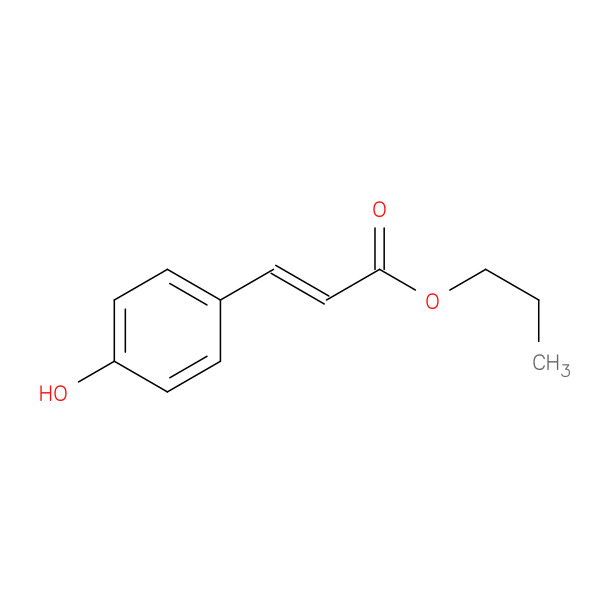 Propyl (E)-3-(4-hydroxyphenyl)acrylate 化学構造式