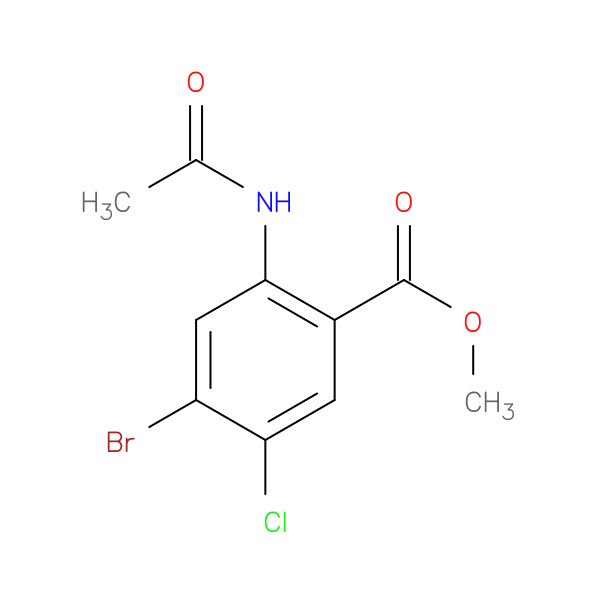 Methyl 2-acetamido-4-bromo-5-chlorobenzoate 化学構造式