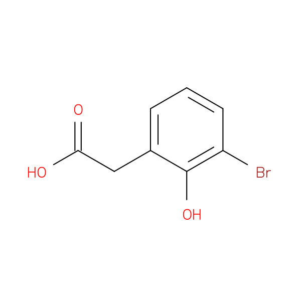2-(3-Bromo-2-hydroxyphenyl)acetic acid 化学構造式