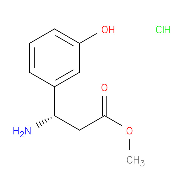 Methyl (S)-3-amino-3-(3-hydroxyphenyl)propanoate hydrochloride 化学構造式