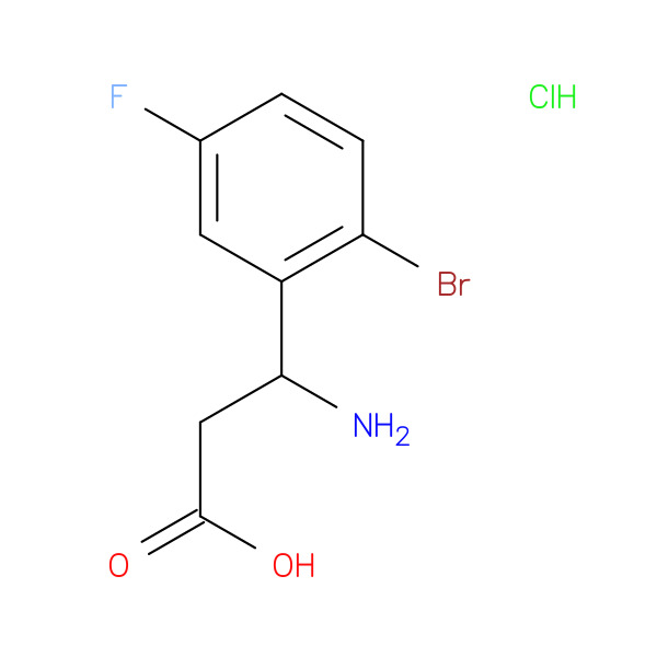 3-Amino-3-(2-bromo-5-fluorophenyl)propanoic acid hydrochloride 化学構造式
