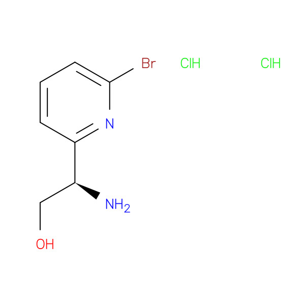 (R)-2-Amino-2-(6-bromopyridin-2-yl)ethan-1-ol dihydrochloride 化学構造式
