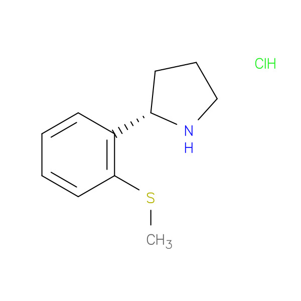 (S)-2-(2-(Methylthio)phenyl)pyrrolidine hydrochloride 化学構造式