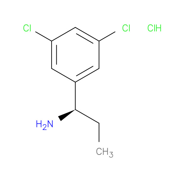 (R)-1-(3,5-Dichlorophenyl)propan-1-amine hydrochloride 化学構造式