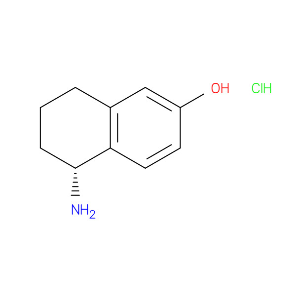 (R)-5-Amino-5,6,7,8-tetrahydronaphthalen-2-ol hydrochloride 化学構造式