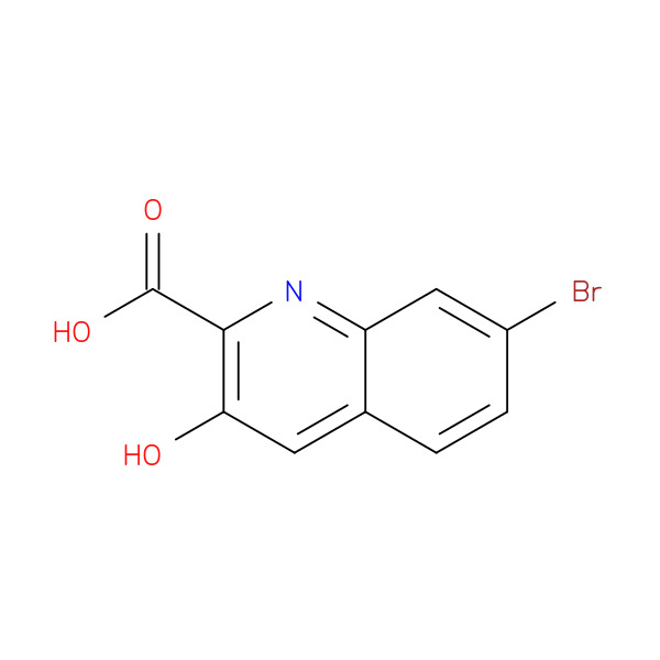 7-Bromo-3-hydroxyquinoline-2-carboxylic acid 化学構造式