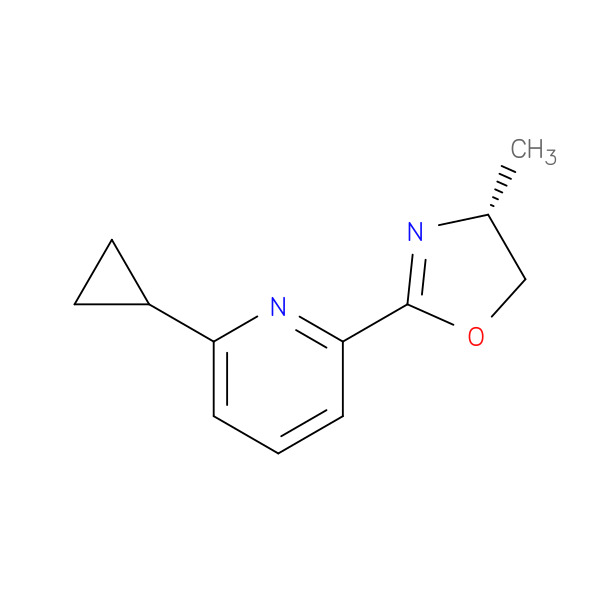 (R)-2-(6-CYCLOPROPYLPYRIDIN-2-YL)-4-METHYL-4,5-DIHYDROOXAZOLE 化学構造式