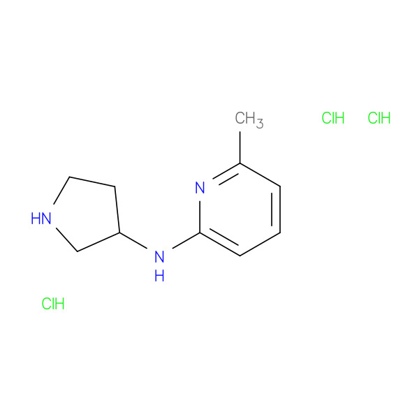 6-Methyl-N-(pyrrolidin-3-yl)pyridin-2-amine trihydrochloride 化学構造式