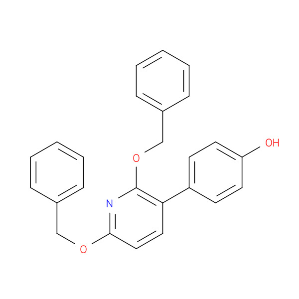 4-(2,6-Bis(benzyloxy)pyridin-3-yl)phenol 化学構造式