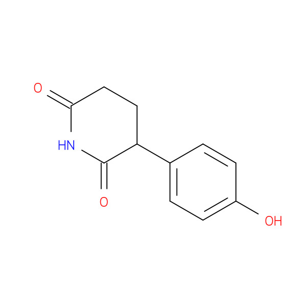 2,6-Piperidinedione, 3-(4-hydroxyphenyl) 化学構造式