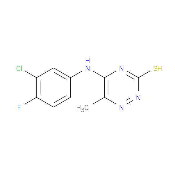 5-((3-CHLORO-4-FLUOROPHENYL)AMINO)-6-METHYL-1,2,4-TRIAZINE-3(2H)-THIONE 化学構造式