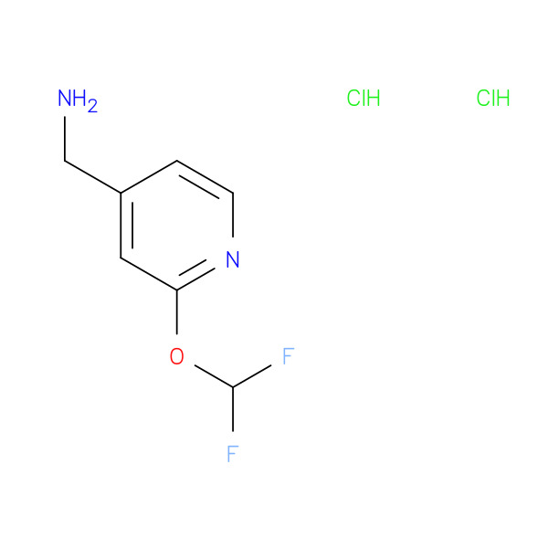 1-[2-(difluoromethoxy)pyridin-4-yl]methanamine dihydrochloride 化学構造式