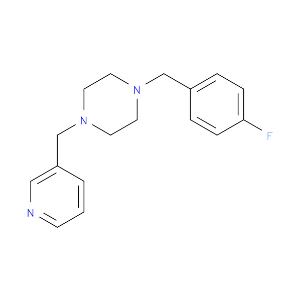 1-(4-fluorobenzyl)-4-(3-pyridinylmethyl)piperazine 化学構造式