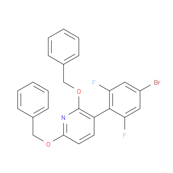 2,6-dibenzyloxy-3-(4-bromo-2,6-difluoro-phenyl)pyridine 化学構造式