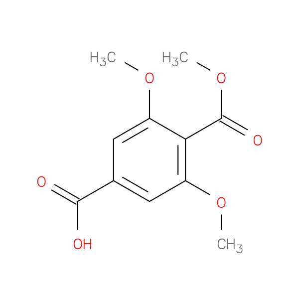 3,5-Dimethoxy-4-(methoxycarbonyl)benzoic acid 化学構造式