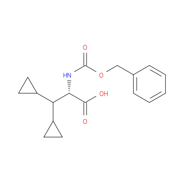 (S)-2-(((Benzyloxy)carbonyl)amino)-3,3-dicyclopropylpropanoic acid 化学構造式