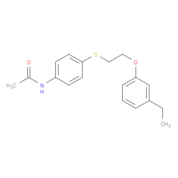 N-(4-((2-(3-Ethylphenoxy)ethyl)thio)phenyl)acetamide 化学構造式