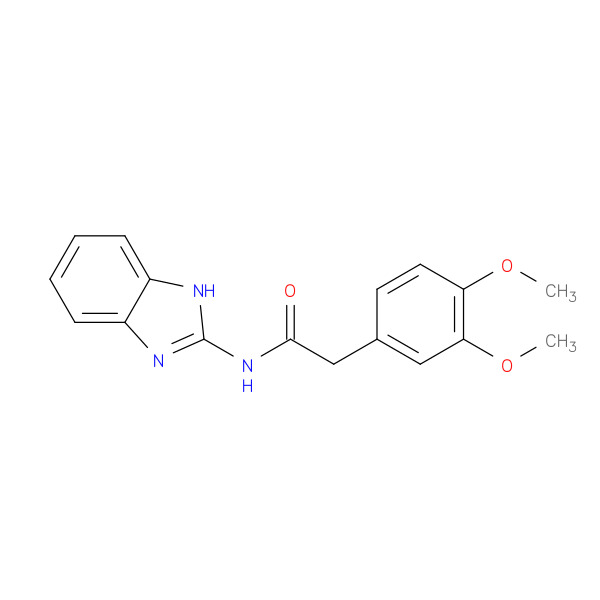 N-(1H-Benzo[d]imidazol-2-yl)-2-(3,4-dimethoxyphenyl)acetamide 化学構造式