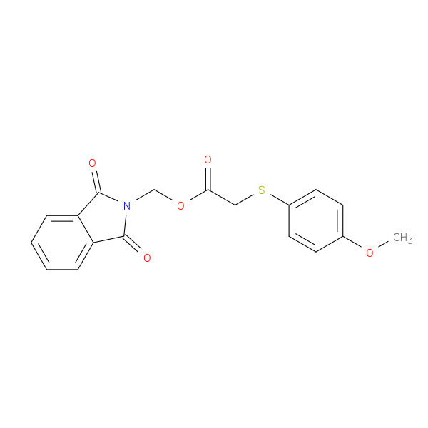 (1,3-DIOXOISOINDOLIN-2-YL)METHYL 2-((4-METHOXYPHENYL)THIO)ACETATE 化学構造式