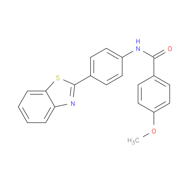 N-(4-(Benzo[d]thiazol-2-yl)phenyl)-4-methoxybenzamide 化学構造式