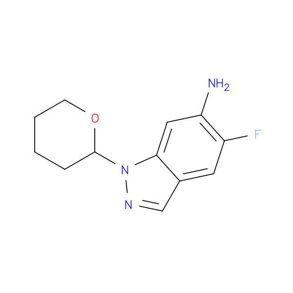5-FLUORO-1-TETRAHYDROPYRAN-2-YL-INDAZOL-6-AMINE 化学構造式
