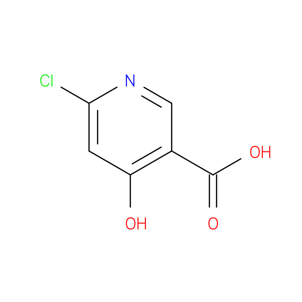6-Chloro-4-hydroxynicotinic acid 化学構造式