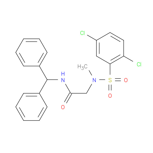 N-Benzhydryl-2-((2,5-dichloro-N-methylphenyl)sulfonamido)acetamide 化学構造式